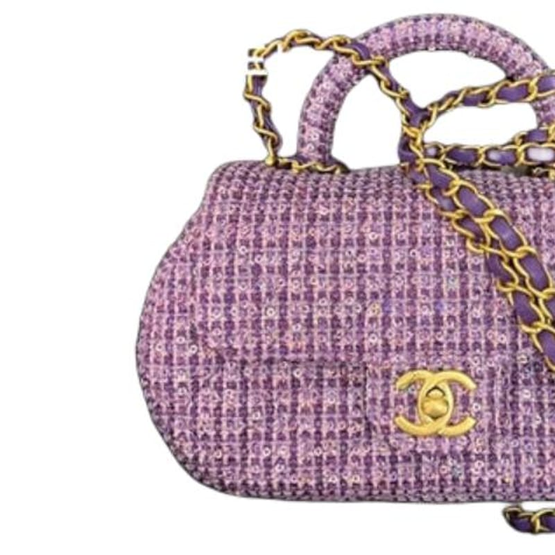 CHANEL Twill Soft Woolen Shoulder Bag, Crossbody Bag, Handbag Small Women's Purple AS4573-B15098-NT171