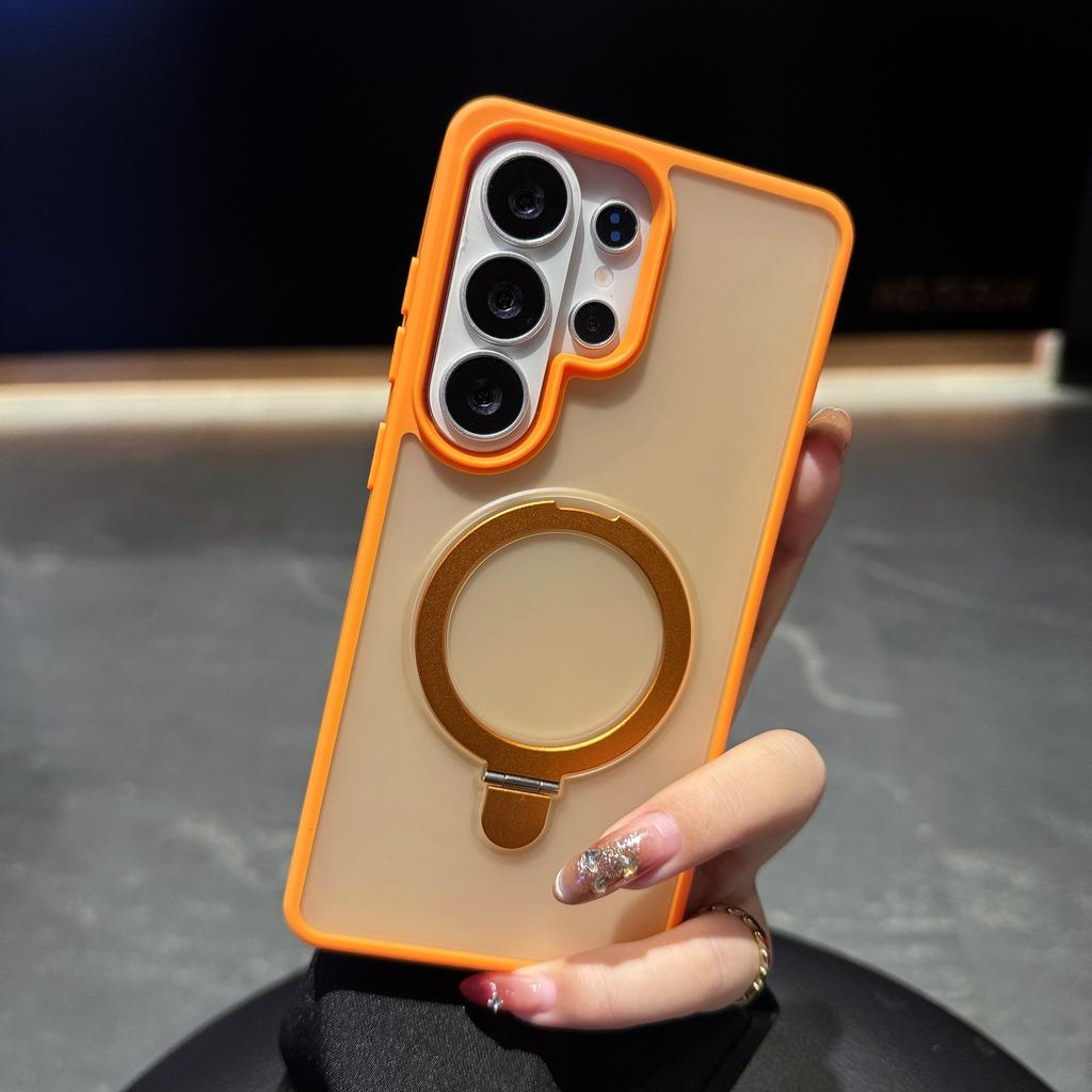 Matte Translucent For Magsafe Kickstand Ring Holder Case For Samsung Galaxy S26 S25 Edge S24 S23 FE Ultra Plus Magnetic Cover