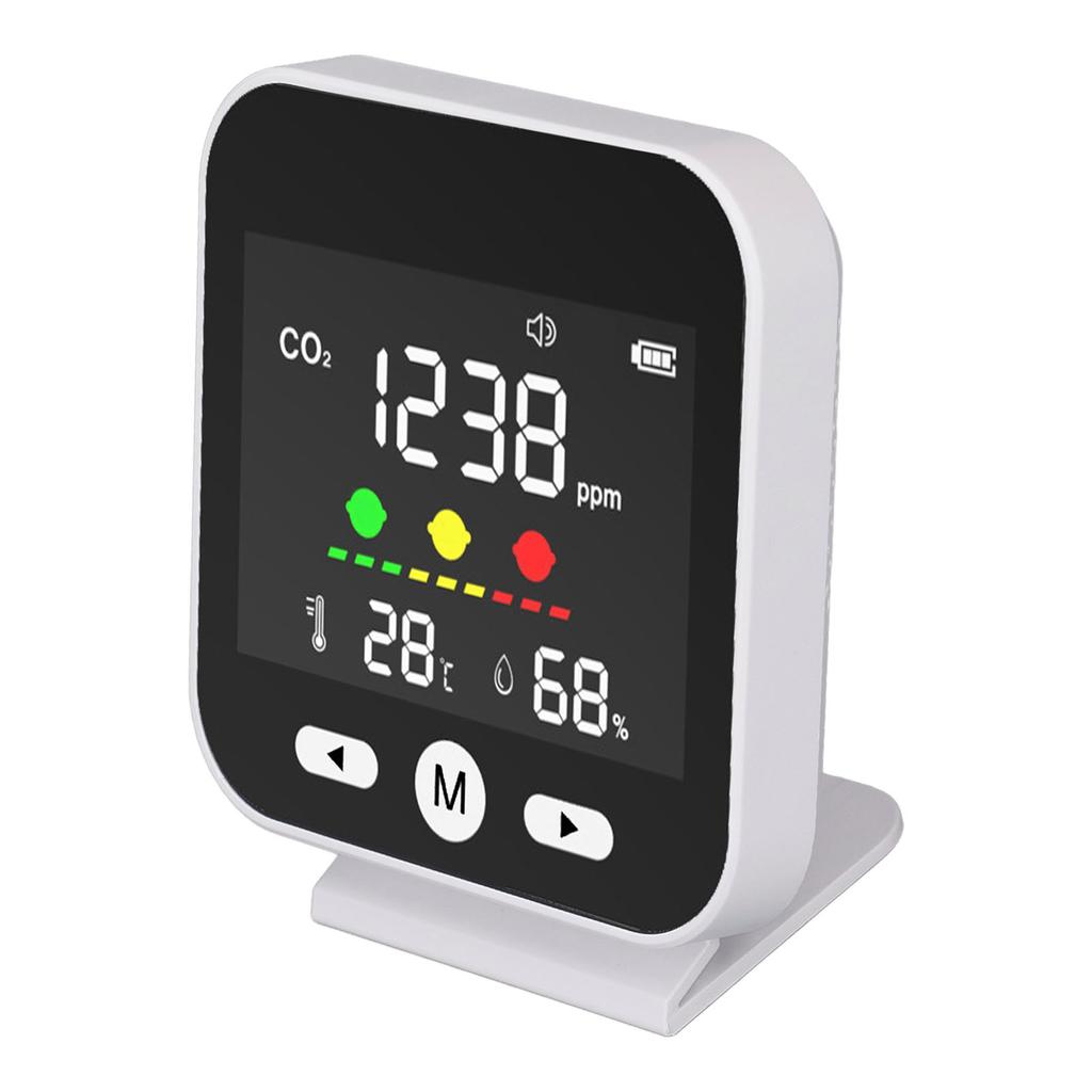 Air Quality Monitor High Accuracy 400‑5000ppm CO2 Temperature Humidity Detector for Desk