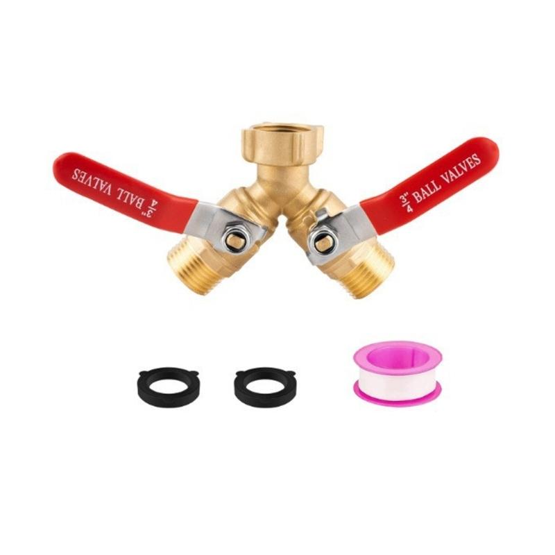Brass Y Valves For Garden Hoses 3/4 Inch Standard Connection Featuring Large Ports & Easy Finger Operation for Garden
