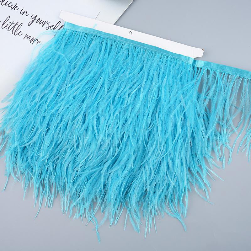 Diy Handmade Accessories Colorful Ostrich Feather Cloth Edge Decorative Accessories Clothing Accessories Wedding Skirt