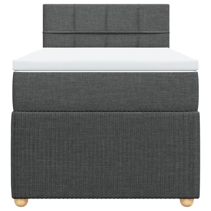 Maison Exclusive - Sommier à lattes de lit avec matelas Gris foncé 80x200 cm Tissu