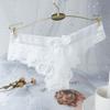 Women Lace Bow Underpants Transparent Breathable Low-Waist Briefs Embroidered Panties Bikini Comfortable Lace Thongs Panties