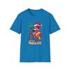 Unisex Softstyle T-Shirt Chibi Flamingo Palm Tree Santa Hat Christmas Lights