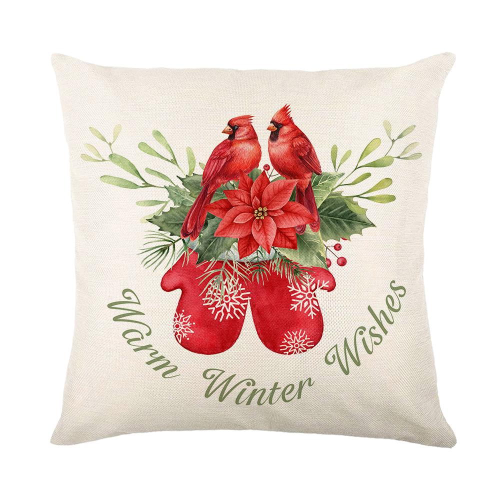 Christmas Truck Flowers Pillow Cover Home Holiday Decoration Sofa Cushion Cover Living Room Bedroom Cushion