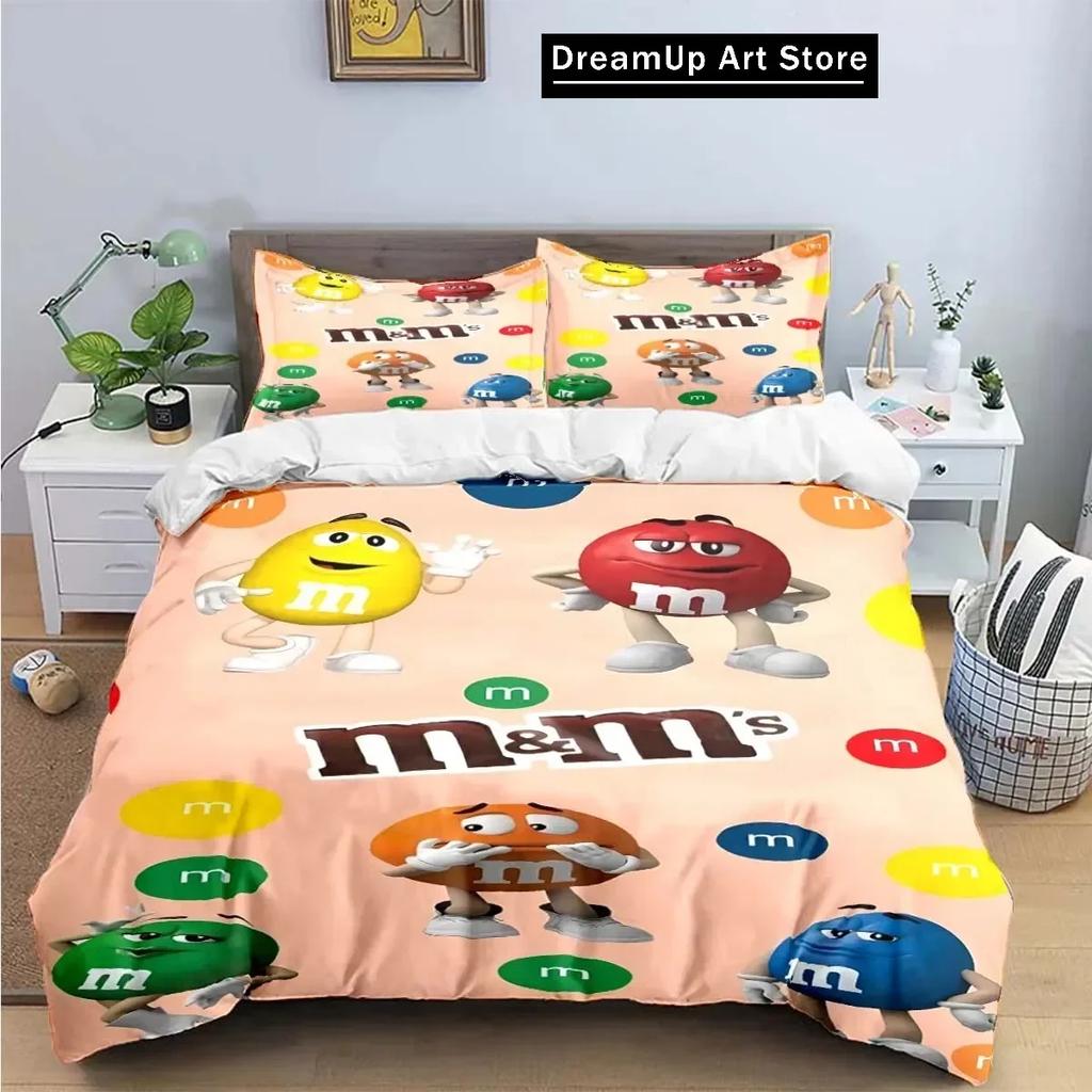 Модный 3D-принт Логотип M&M C-Шоколад Постельное белье Мальчики Девочки Размер Twin Queen King Пододеяльник Наволочка Постельное белье для мальчиков Взрослый Быть