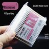Pink Double-Ended Embroidery Cotton Swabs: Multi-Functional Eyeliner and Nail Art Cleaning Tool (7cm)