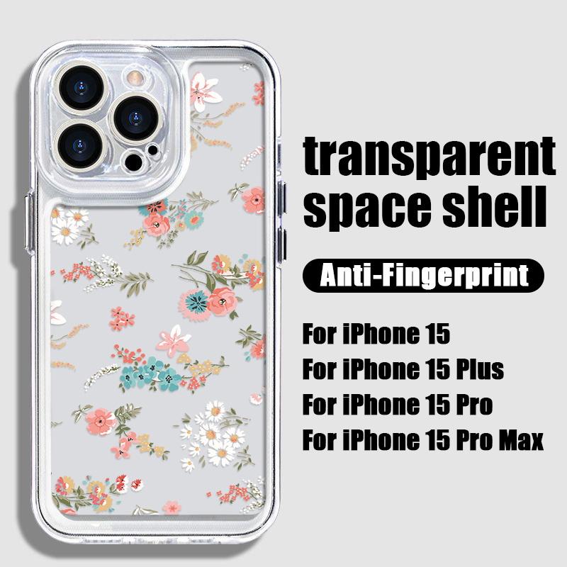 Прозрачный чехол с цветочным принтом для iPhone 16 15 14 11 Pro Max 13 12 Mini 15 14 Plus XR Xs Max 7 8, защита объектива, ударопрочный цветной силиконовый чехол