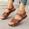 Plus Size Shoes Female Open Toe Women's Sandals Outdoor Casual Sandals Women Round Toe Buckle Strap Flat with Shoes Women