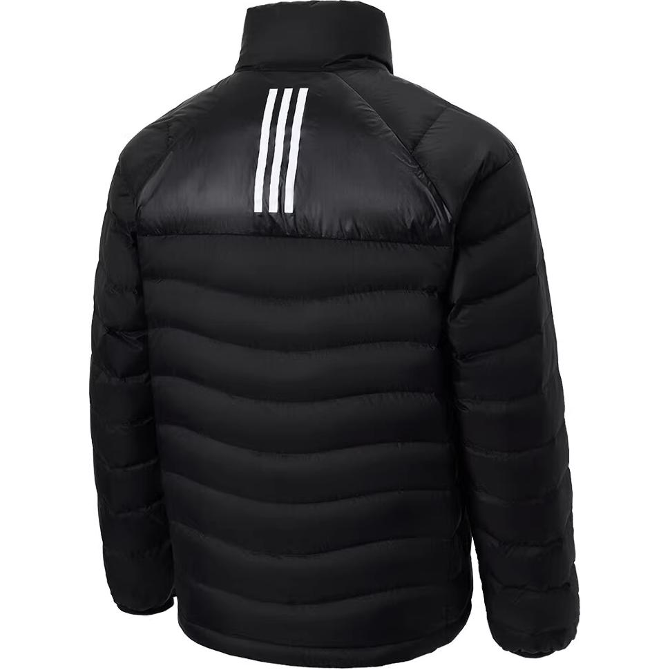 Adidas Уличная теплая утепленная куртка-пуховик с воротником-стойкой, куртка унисекс, черная JL9662