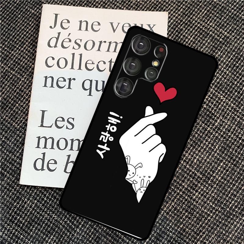 Чехол Kpop Пальцевое Сердце для Samsung Galaxy S25 Ultra S20 S21 S22 S23 S24 Ultra S9 S10 Plus S24 FE Задняя крышка