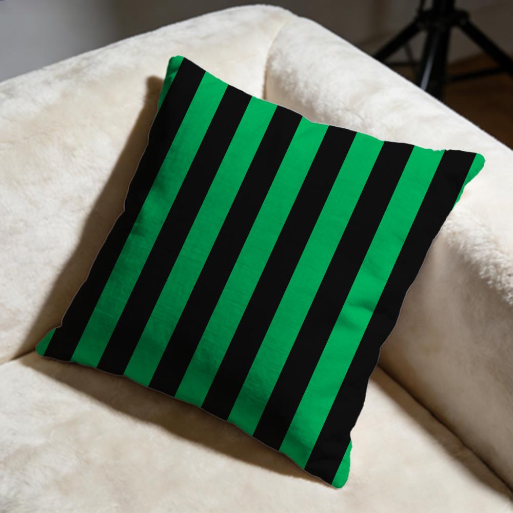 Black and Green Cushion Cover Soft Decorative Pillow Case Suitable for Bedroom Sofa Car Travel Use