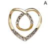 Women Metal Rhinestone Scarf Heart Scarf Brooch Clip T-shirt E7U0