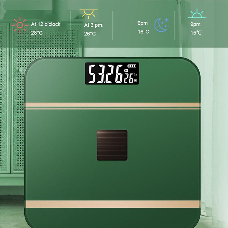 Цифровые весы, вес тела, USB + оптическая зарядка, Bluetooth, умный беспроводной анализатор жира BMI, портативное общежитие для ванной комнаты для девочек