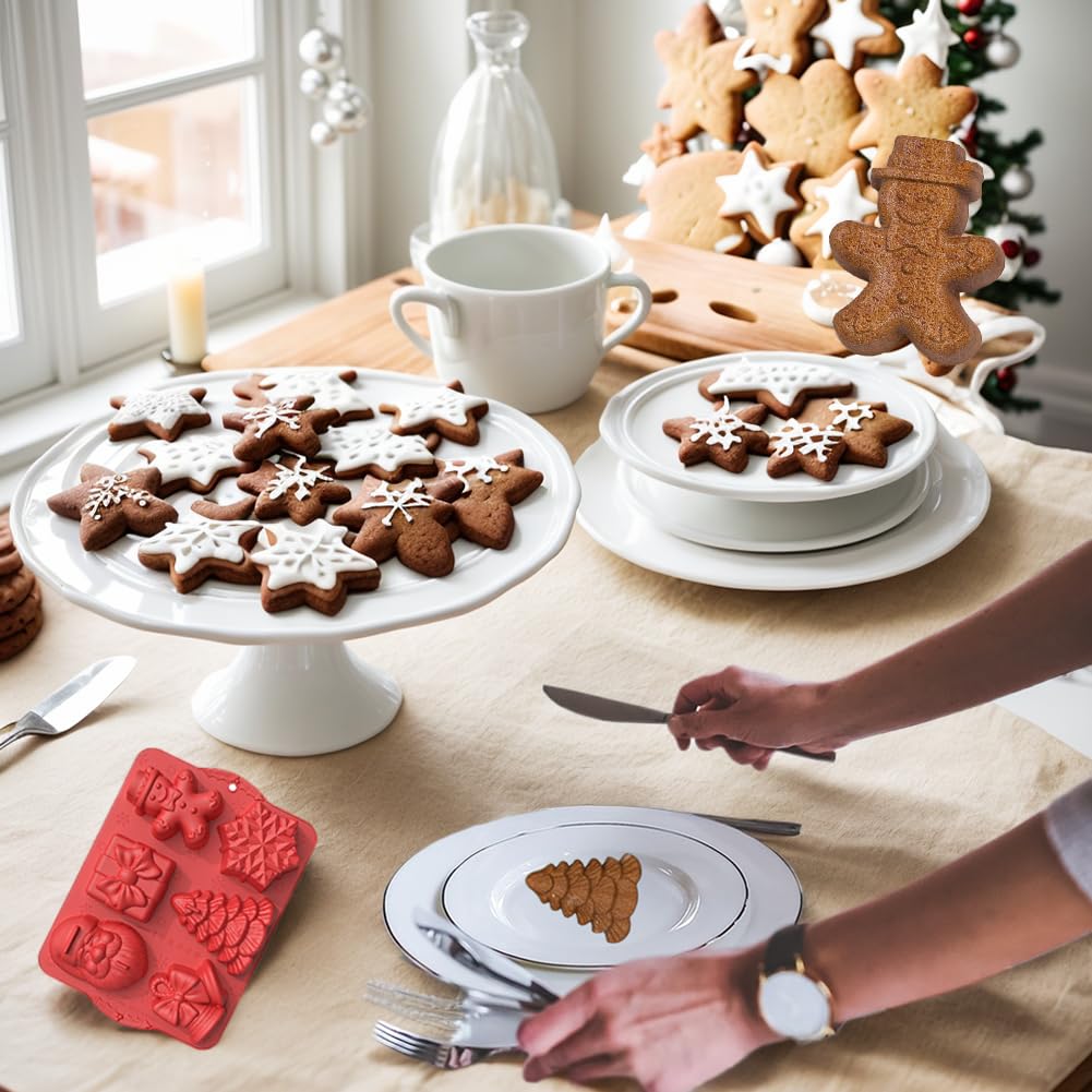 DIY Christmas Silicone Molds Chocolate Candy Baking Molds Set for Mini Cakes Handmade Soap Chocolate Jello Candy and Candles