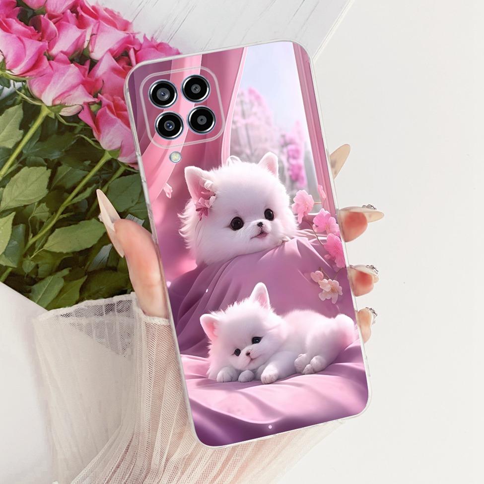Transparent For Samsung M33 5G Case Cover Cute Cat Fashion Butterfly Funny Painted Casing For Samsung Galaxy M33 5G M336B M336K