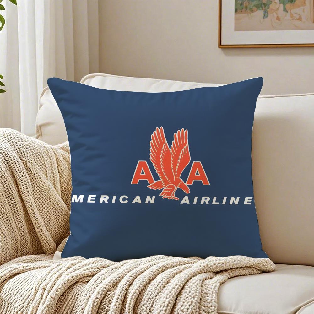 Модная наволочка для подушки с логотипом American Airlines, противоаллергенная, для гостиной, дивана, декора подушек