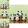 Sweet 12cm Plush Panda Keychain Hanging Accessory With Beautiful Flower Embellishments