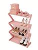 4-Layer Z-Shaped Shoe Rack, Plastic Independent Storage Rack, Easy to Assemble Floor Installation Organizer for Living Room, No Tool Installation 