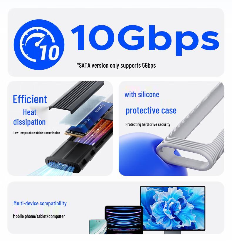 Orico NVMe M.2 SSD Box, Type-C 3.2 External Drive Enclosure.