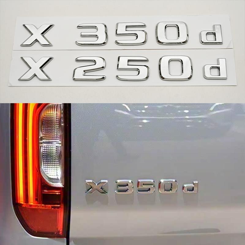 3D ABS Car Logo X250d X350d Emblem for Mercedes Benz Car Rear Trunk Badge Chrome Black Letters Sticker Accessories GP5