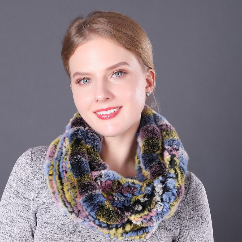 2019 осень и зима новый шарф из шерсти кролика Рекс шарф женский меховой шарф корейская версия утолщенный теплый шарф qiuc