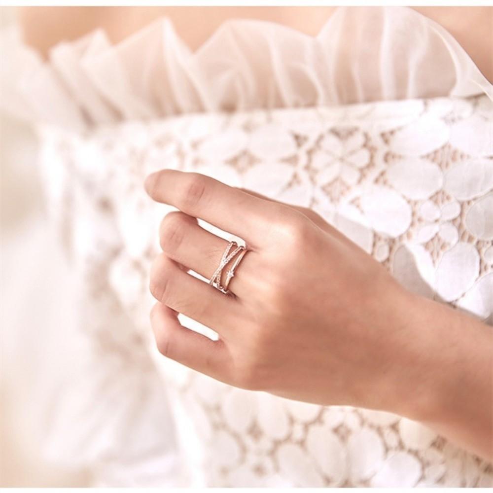 Personality Crystal Finger Rings Elegant Women's Opening Ring Exquisite Plain Ring For Girls