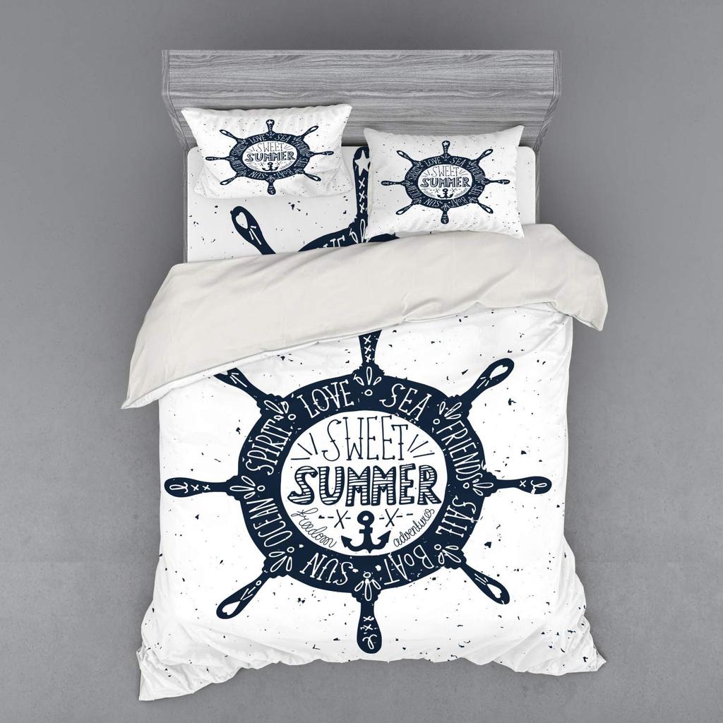 Пододеяльник с рулем для взрослых, размер Queen, легкий, для спальни, 2 наволочки, 1 пододеяльник, без одеяла