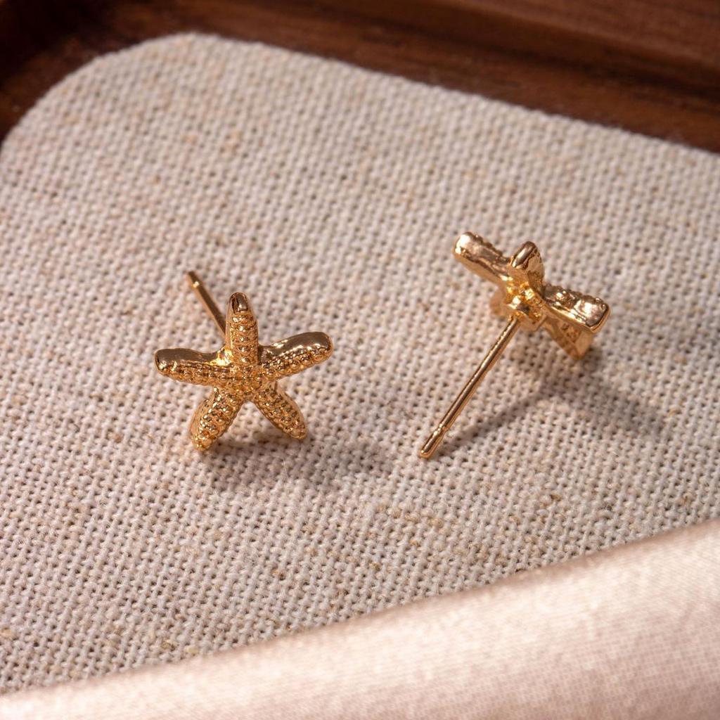 Minimalist Starfish Earrings: Trendy European & American Design with Exaggerated Street Style for Women.
