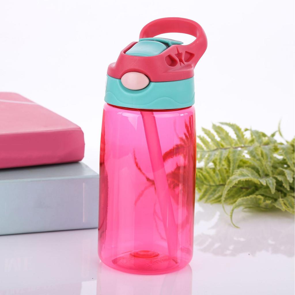 Plastic Children's Water Cup Straw Drink Transparent Cup Children's Insulated Straw Cups For School Trips
