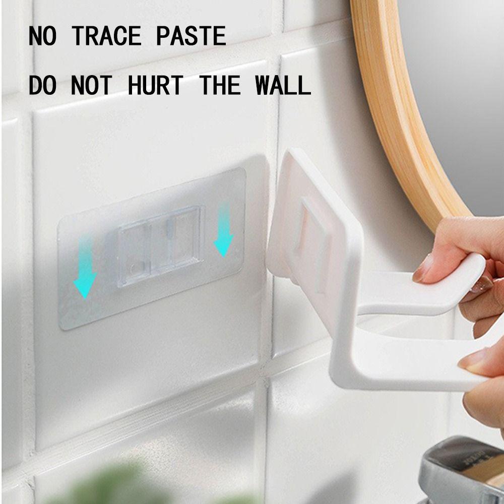 Аксессуары Держатель для фена Сушилка для волос Подставка для хранения Пластиковая полка для хранения Самоклеящиеся полки