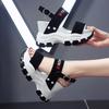 Platform Sandals Women Summer Chunky High Heels Female Wedges Shoes for Women Fish Toe Red Sandalia