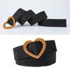 Color Optional Women Knit Belt Vintage Heart Buckle Braided Waist Belt PP-Straw Women Dress Shirt Waist Seal Belt
