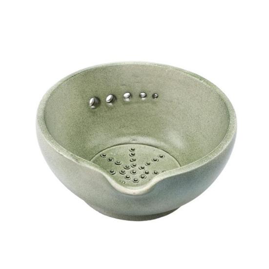 Herb Stripping Bowl Ceramic Herb Leaf Remover Garlic Grinding Bowl Multi-Use Kitchen Herb Stripper Tool for Mincing Garlic Ginger Grating