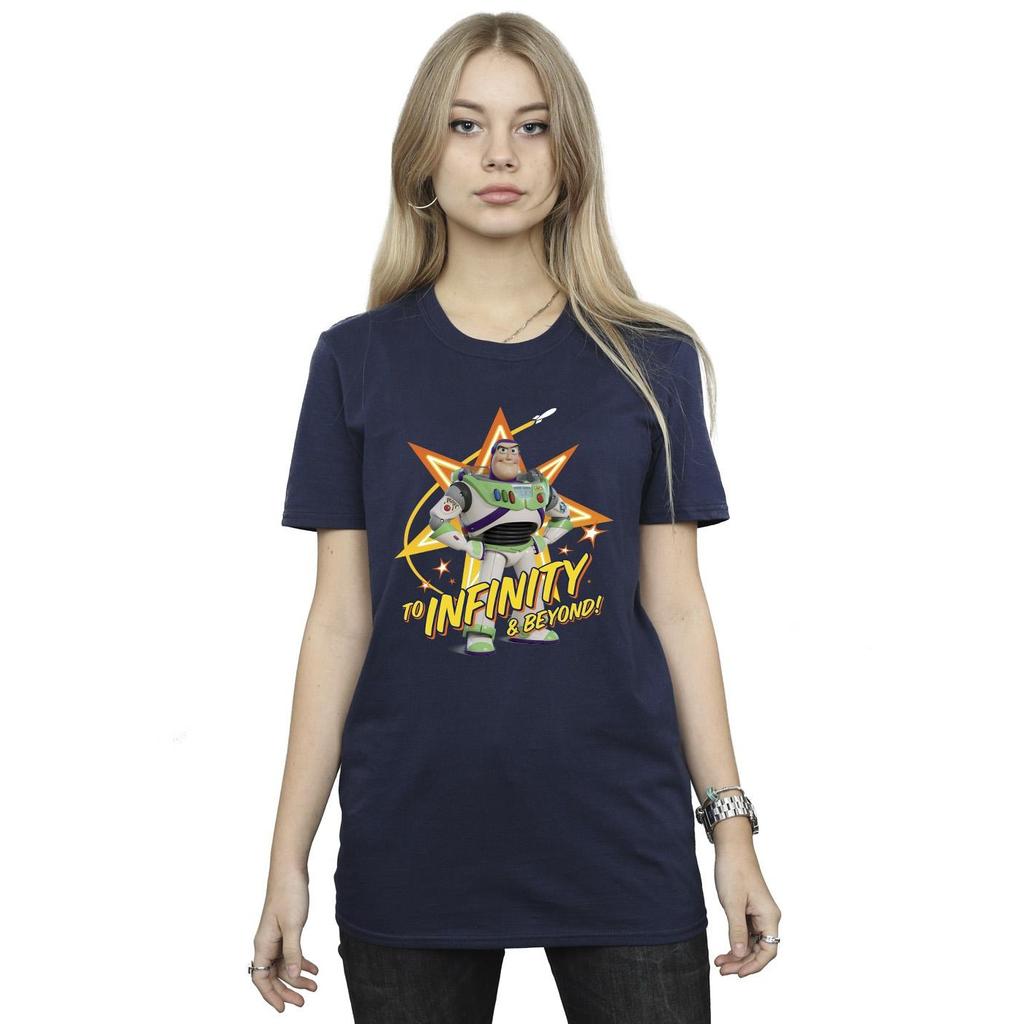 Disney Womens/Ladies Toy Story Buzz To Infinity Cotton Boyfriend T-Shirt