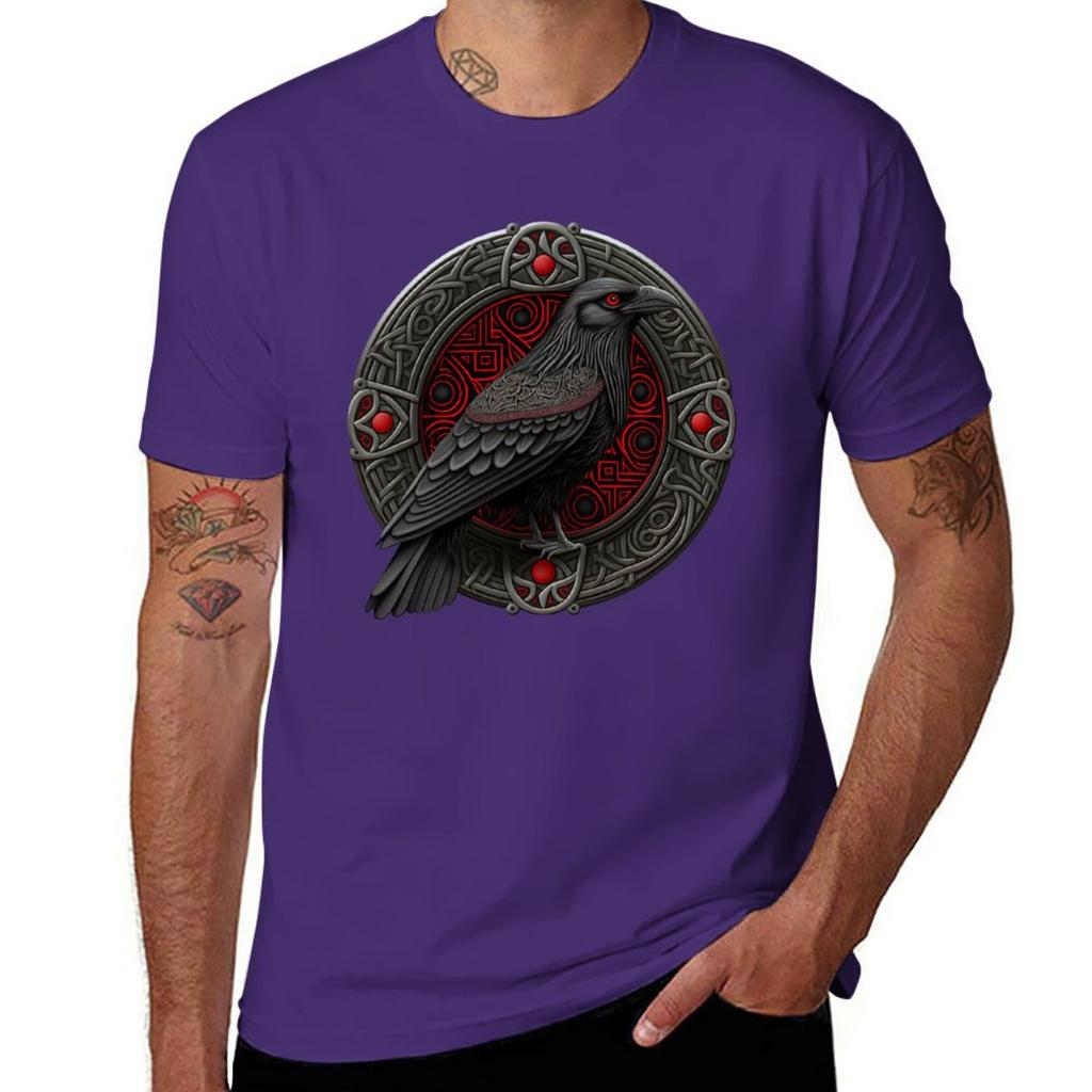 Summer Fashion Viking Raven T-Shirt for Men Oversized T Shirt O-Neck Short-sleeved Tops Tees Clothing