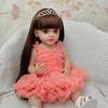 Full Vinyl Rebirth Doll Toy Simulation Baby Girl 55cm Companion Dress Up Dolls Toys Gift For Gir