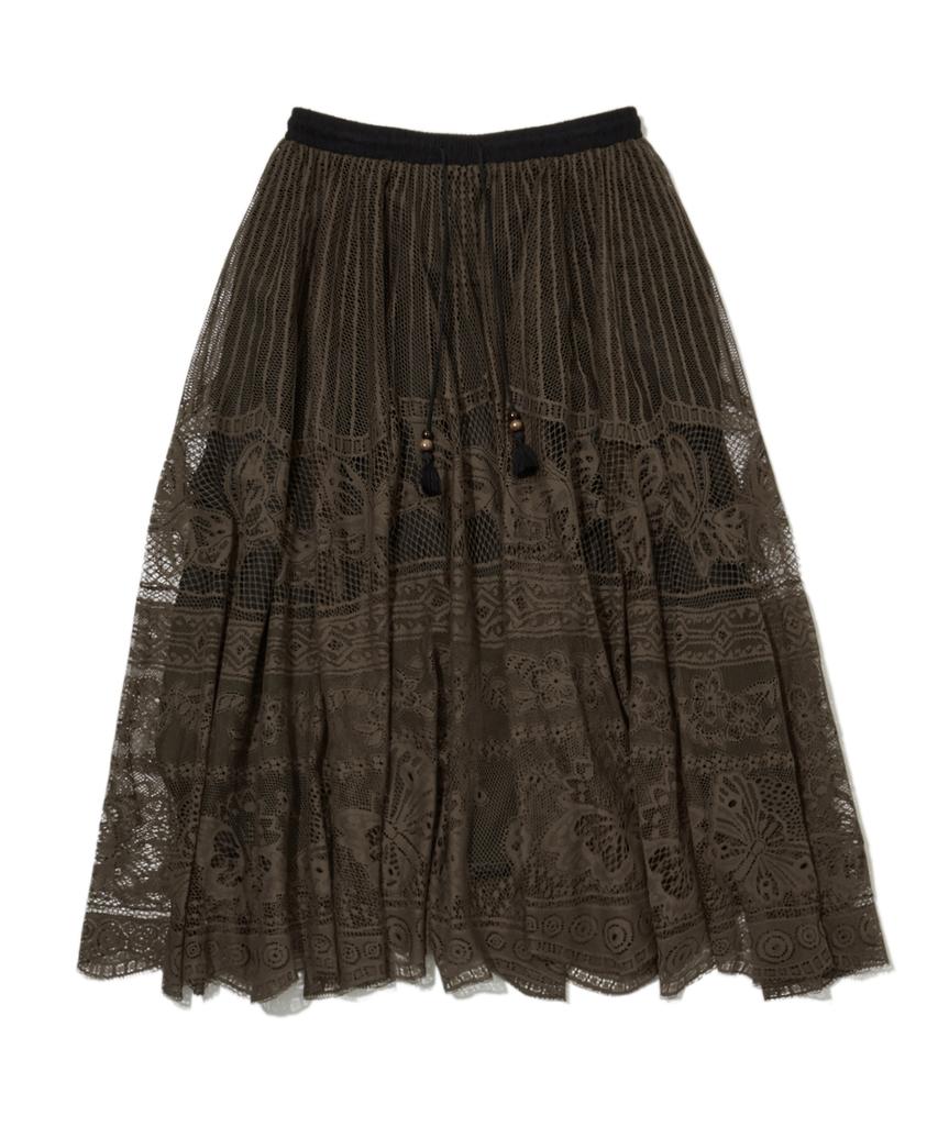Юбка Penfield Lace Flare Длинная Коричневая_Fs1Ws15F