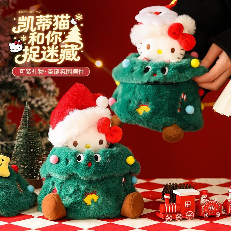 Christmas Kawaii Cat Ornament Set Plush Decor Tree Table Gift Holiday Display