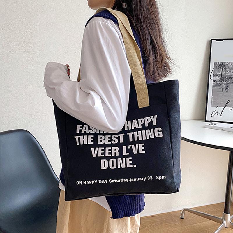 Холщовые сумки-тоут для женщин, большая вместительная сумка на плечо, студенческие занятия, поездки на работу, сумка для ноутбука, повседневные сумки ARI