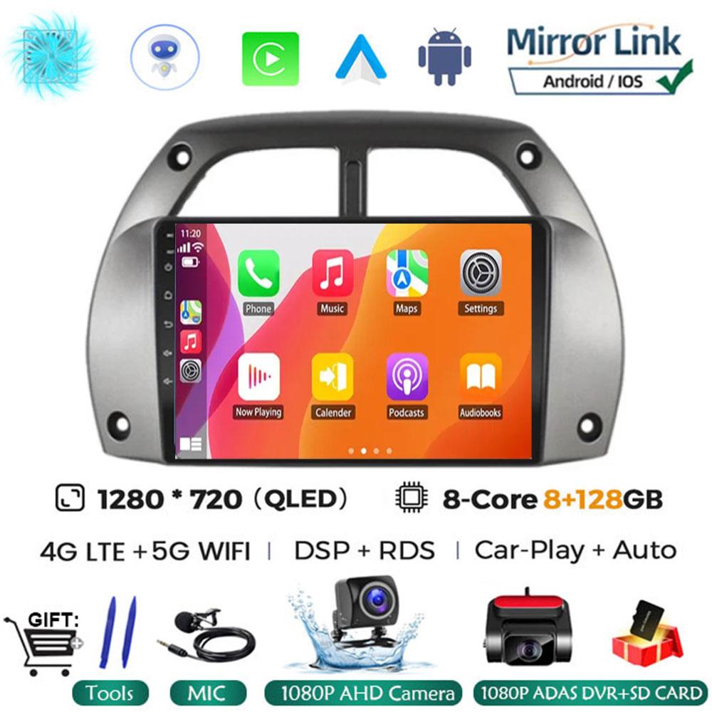Android 14 Car Radio For Toyota RAV4 Rav 4 2001 - 2006 Multimedia Player Carplay QLED Touch Screen Auto Stereo 4G WIFI