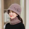 Женская шапка, шарф, зимняя утолщенная шерстяная шапка с флисовой подкладкой, термозащита от холода