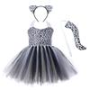 Baby Girls Halloween Cosplay Costume Kids Forest Theme Giraffe Cows Tiger Print Tutu Dress Party