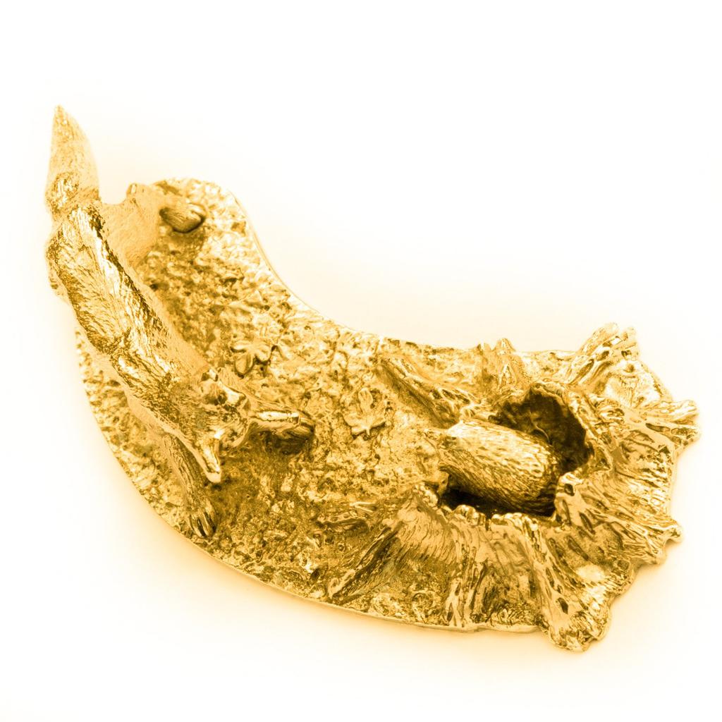 Коллекция художественных фигурок животных из Великобритании, лиса и еж, позолоченные 22 карата (орнамент)