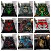 Пододеяльник с изображением черепа и льва Постельное белье Односпальный Двухместный Королева Король Подарок