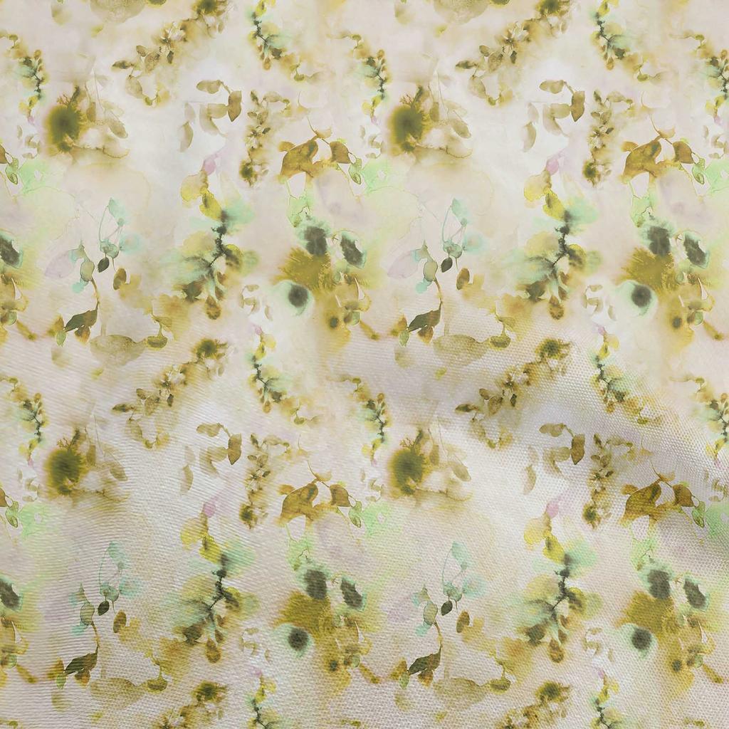 oneOone Cotton Flex Multicolor Fabric Abstract Watercolor Floral Fabric For Sewing Printed Craft Fabric By The Yard 40 Inch