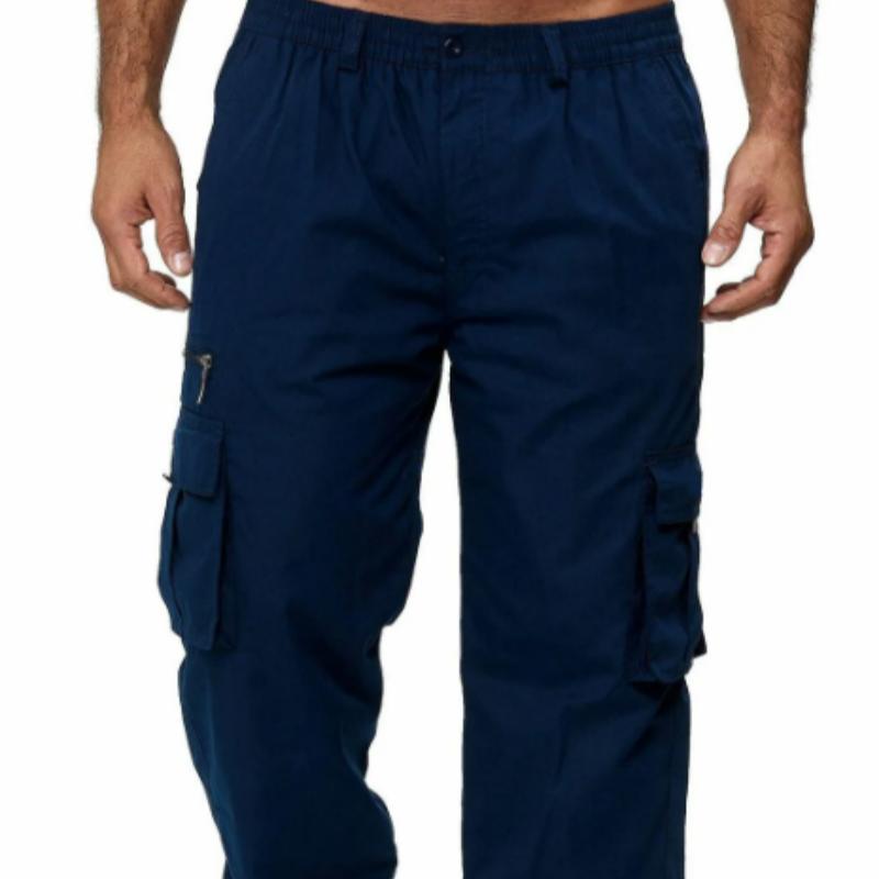 Новая повседневная рабочая одежда с множеством карманов, мужские свободные брюки прямого кроя, однотонные, многофункциональные рабочие брюки, черные джоггеры
