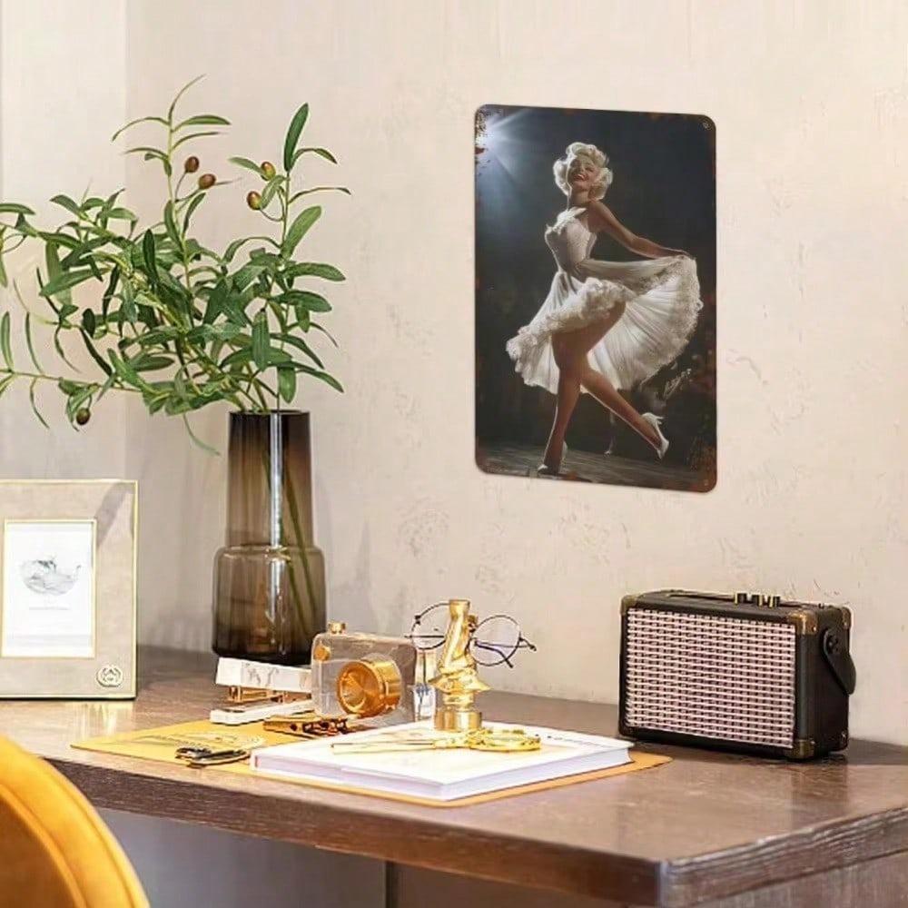 Винтажная металлическая танцующая фигурка Настенное искусство 8x12 дюймов Ретро Железный знак Домашний декор Для гостиной Спальни Прочная скульптура