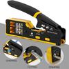 Straight RJ45 Crimping Tool Kit, Integrated Ethernet Crimper Cat6 Cat5 Crimping Tool Ratchet Modular Data Cable Crimper