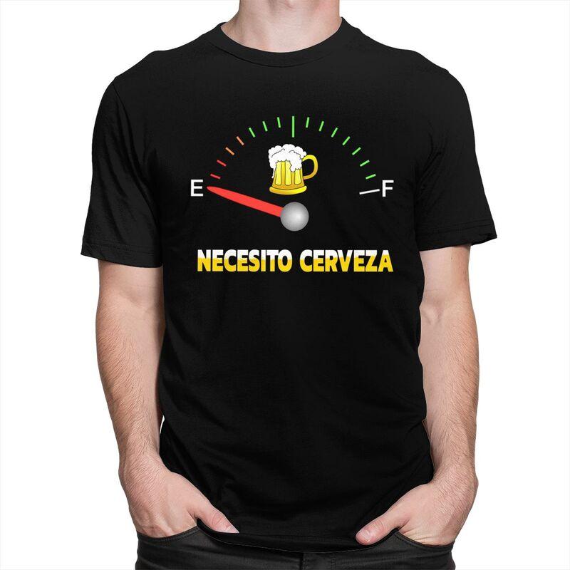 Мужская футболка с надписью Custom Necesito Cerveza I Need Beer, с коротким рукавом, из чистого хлопка, повседневная, модная